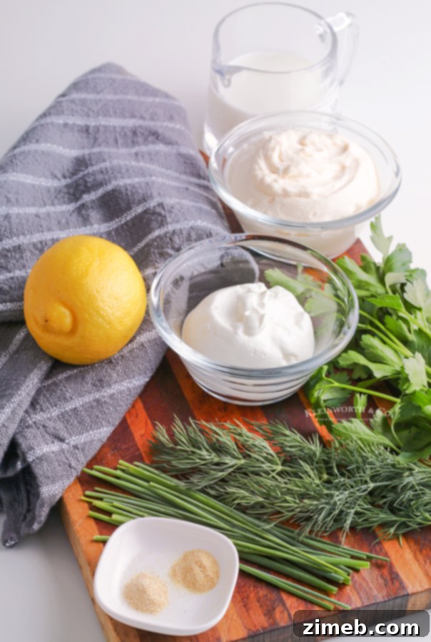 Fresh Crafted Ranch Dressing 6 ingredients for buttermilk ranch dressing
