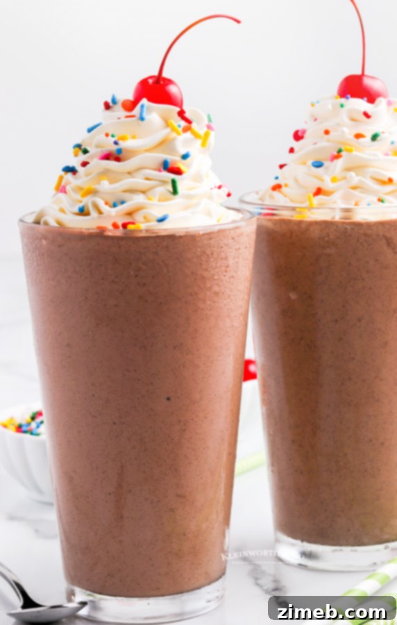 Heavenly Chocolate Milkshake 8 Step-by-step tutorial for how to make a milkshake, showcasing the ease of the process.