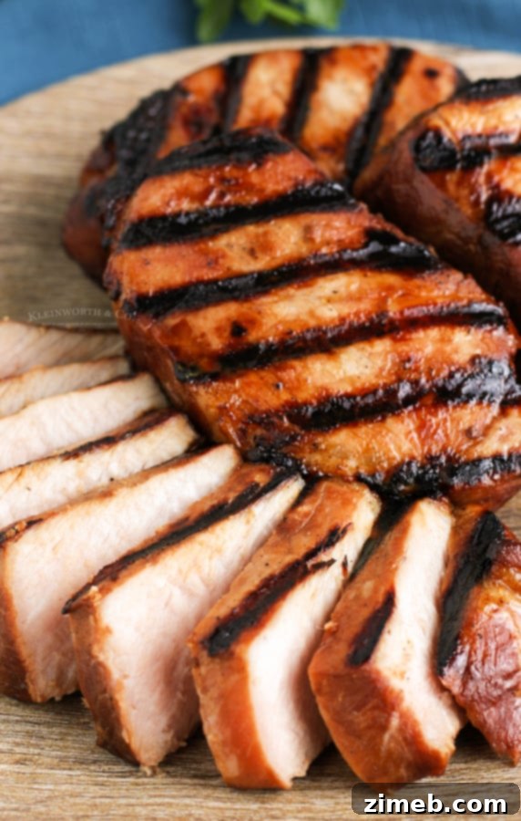 Perfectly marinated sliced pork chops