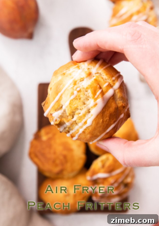 Air Fryer Peachy Treats 18 Homemade Air Fryer Peach Fritters recipe