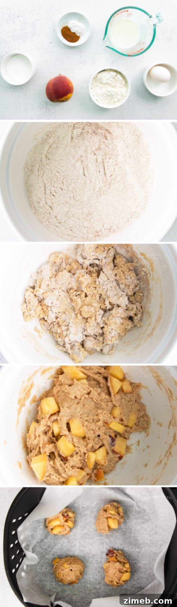 Air Fryer Peachy Treats 7 Detailed instructions on how to make Air Fryer Peach Fritters
