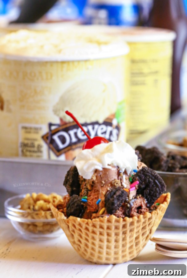 waffle bowl sundae