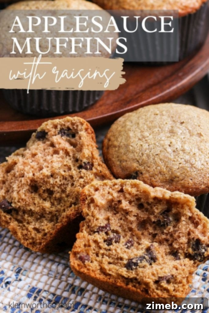 Delicious and easy Applesauce Muffins, perfect for breakfast or a snack. Made with cinnamon, allspice, and optional raisins.