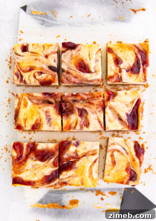 Luscious Strawberry Cheesecake Squares 18 Squares of strawberry cheesecake ready to serve