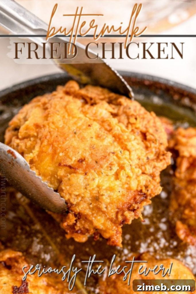 Easy Buttermilk Fried Chicken, golden brown and crispy