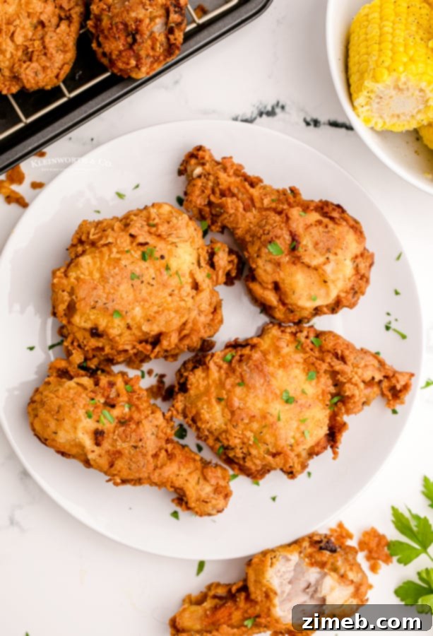 Crispy chicken dinner with vibrant golden crust