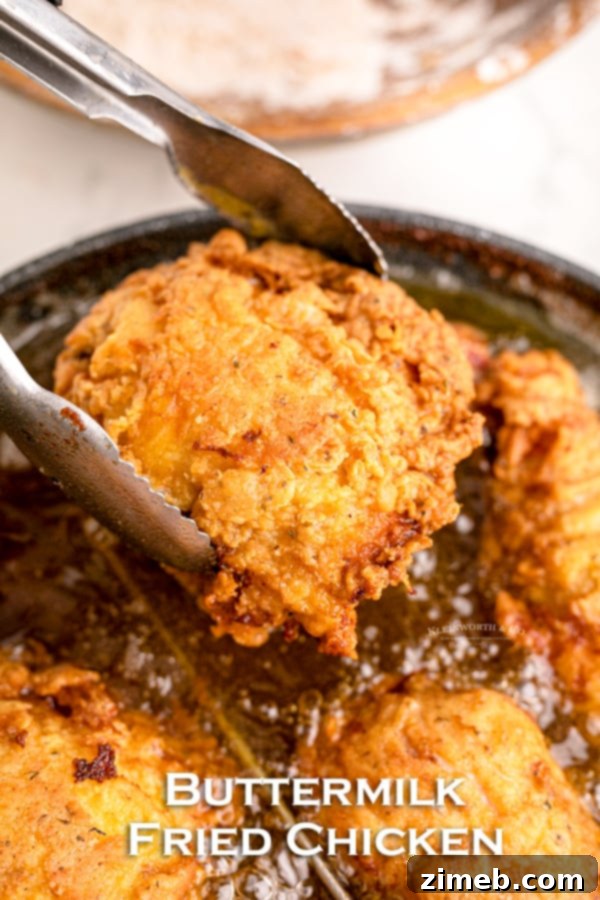 Easy Buttermilk Fried Chicken served on a plate