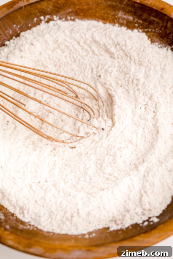 Flour coating for chicken in a bowl