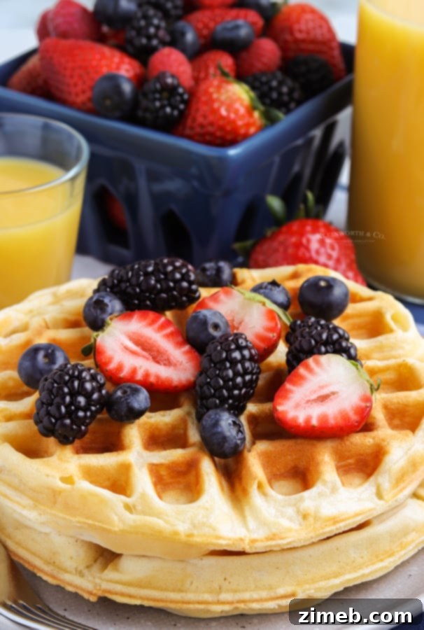 Waffle Perfection at Home 20 morning food - waffle with berries