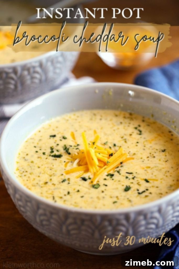 Creamy Instant Pot Broccoli Cheddar Soup 2 Hearty Instant Pot Broccoli Cheddar Soup
