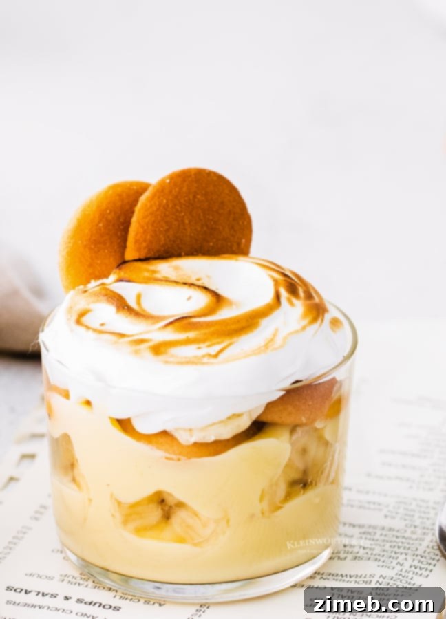 Banana Pudding from scratch with golden meringue