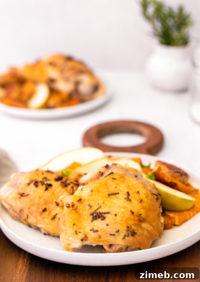 Golden One-Pan Chicken Thighs 19 chicken and apples dinner roasted