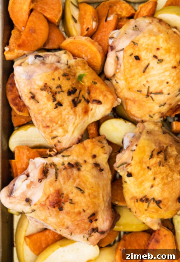 Golden One-Pan Chicken Thighs 4 easy sheet pan dinner with chicken