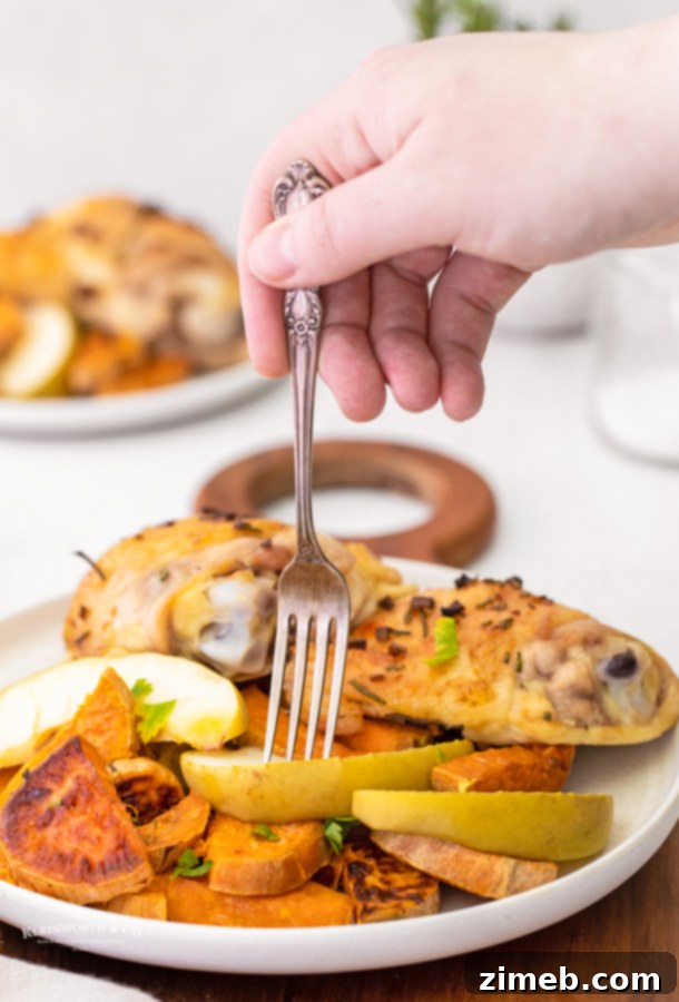 Golden One-Pan Chicken Thighs 5 Sheet Pan Chicken dinner with sweet potatoes and apples