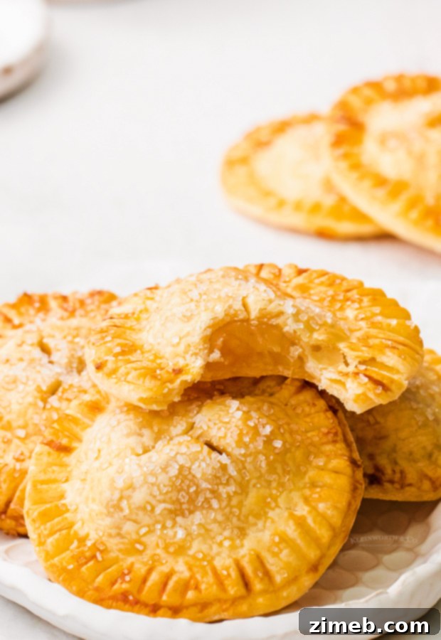 Golden Air Fryer Apple Pockets 4 bite of an apple hand pie