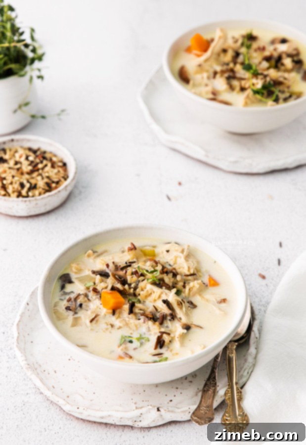 Slow Cooker Chicken and Wild Rice Soup, a comfort food favorite