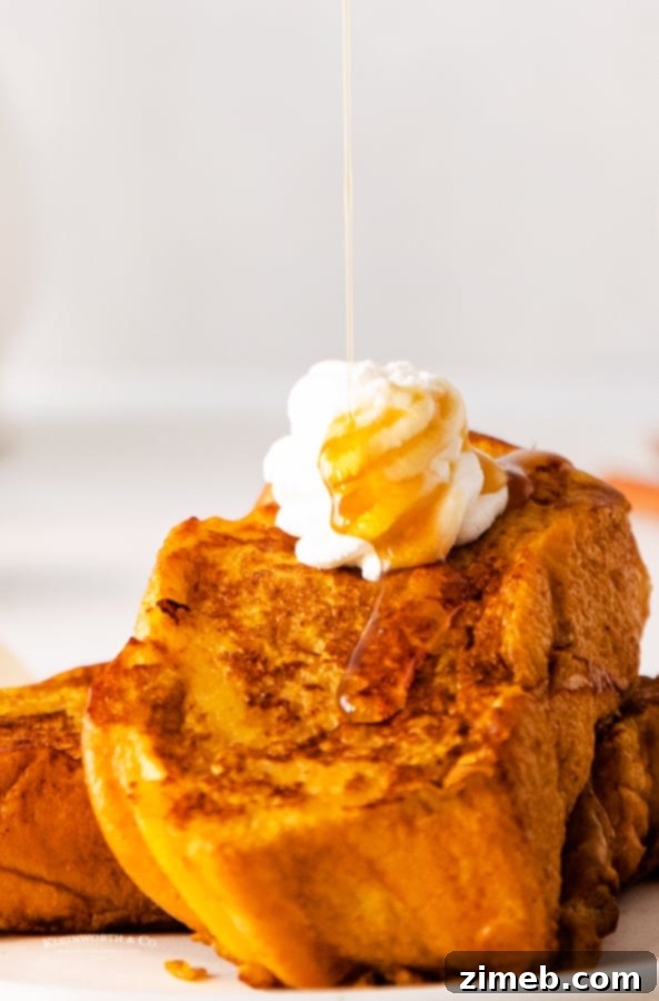 Finished Pumpkin French Toast on a plate, ready to serve