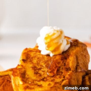 Close up of a plate of delicious Pumpkin French Toast
