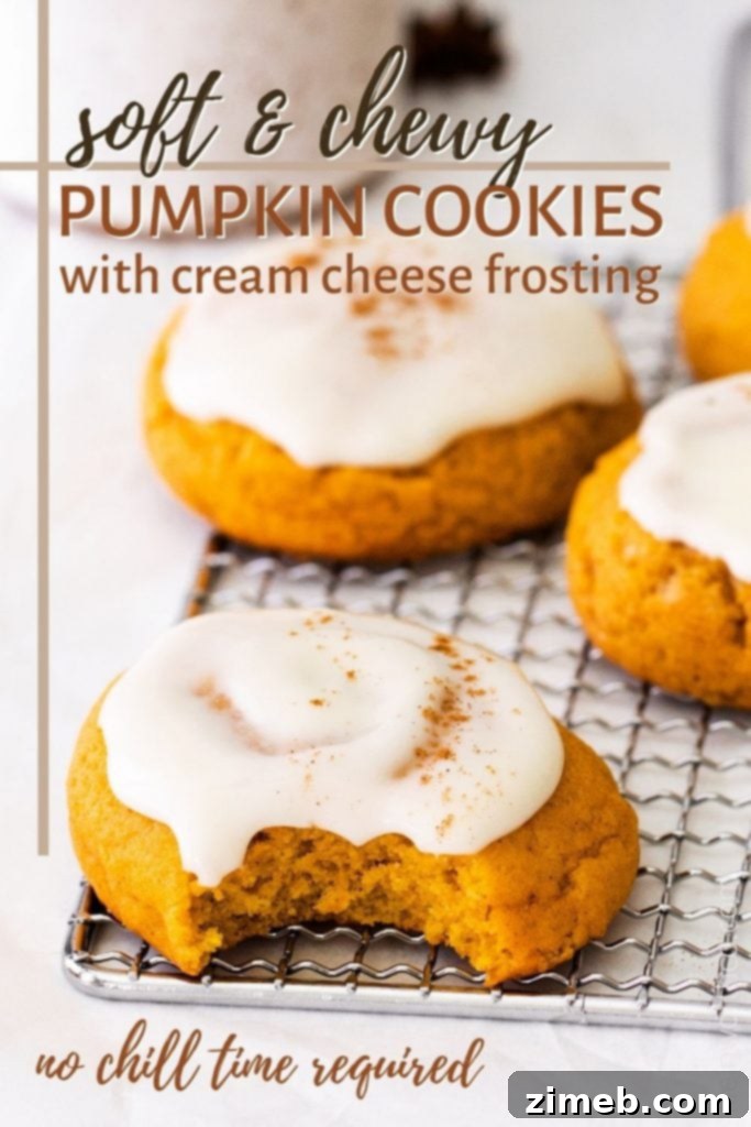 Pillowy Pumpkin Spice Cookies with Cream Cheese Frosting 2 Soft Pumpkin Cookies with Cream Cheese Frosting