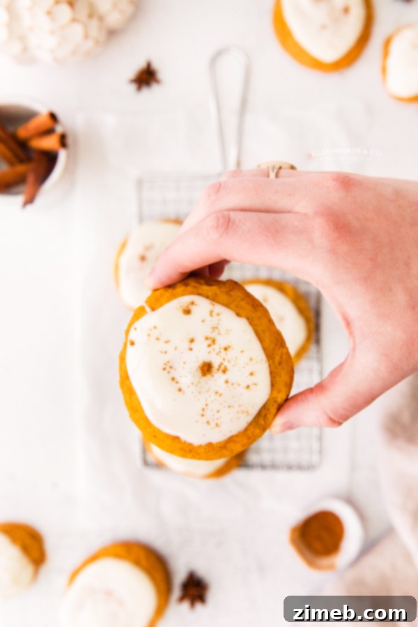 Pillowy Pumpkin Spice Cookies with Cream Cheese Frosting 4 fall pumpkin cookies