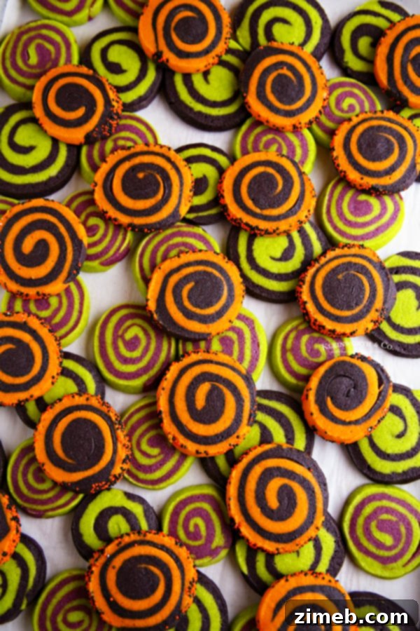Wickedly Delicious Halloween Cookies 16 A vibrant assortment of colorful pinwheel cookies