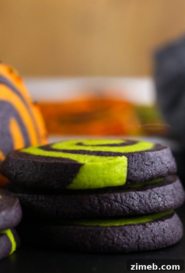 Wickedly Delicious Halloween Cookies 7 Delicious spooky Halloween cookies with green and purple swirls