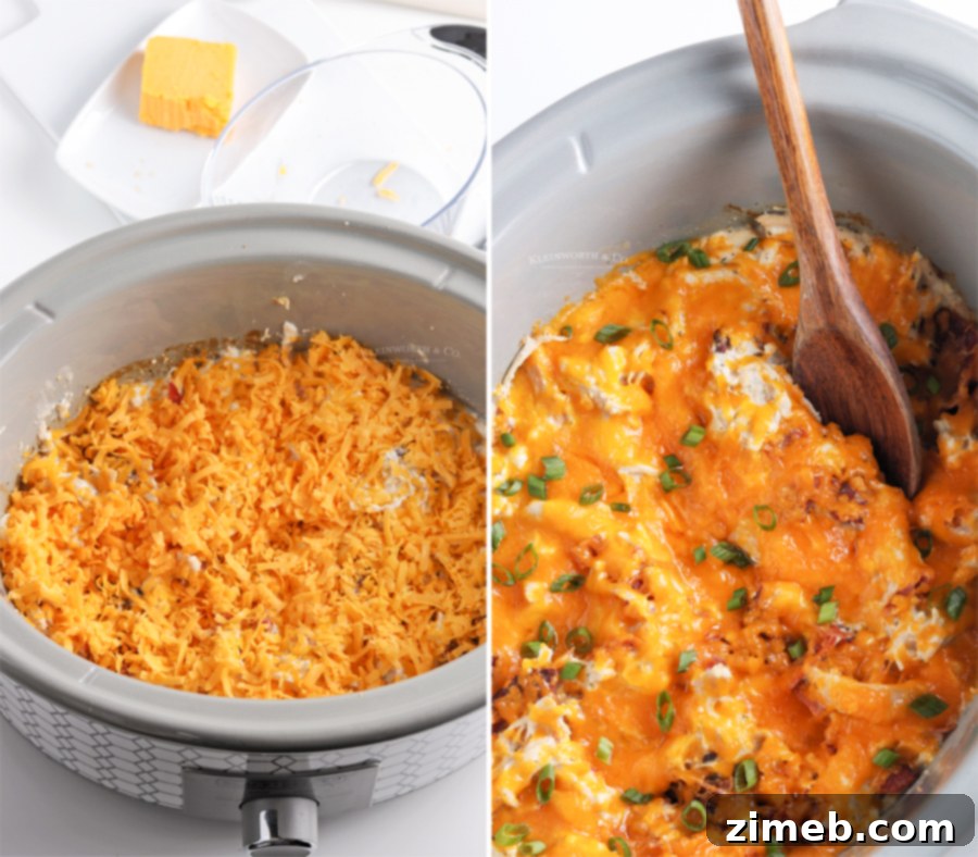 Irresistible Slow Cooker Chicken 7 adding cheese - cheddar chicken