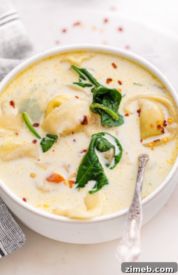 Hearty Instant Pot Spinach Tortellini Delight 3 Creamy Spinach Tortellini Florentine Soup made in the Instant Pot