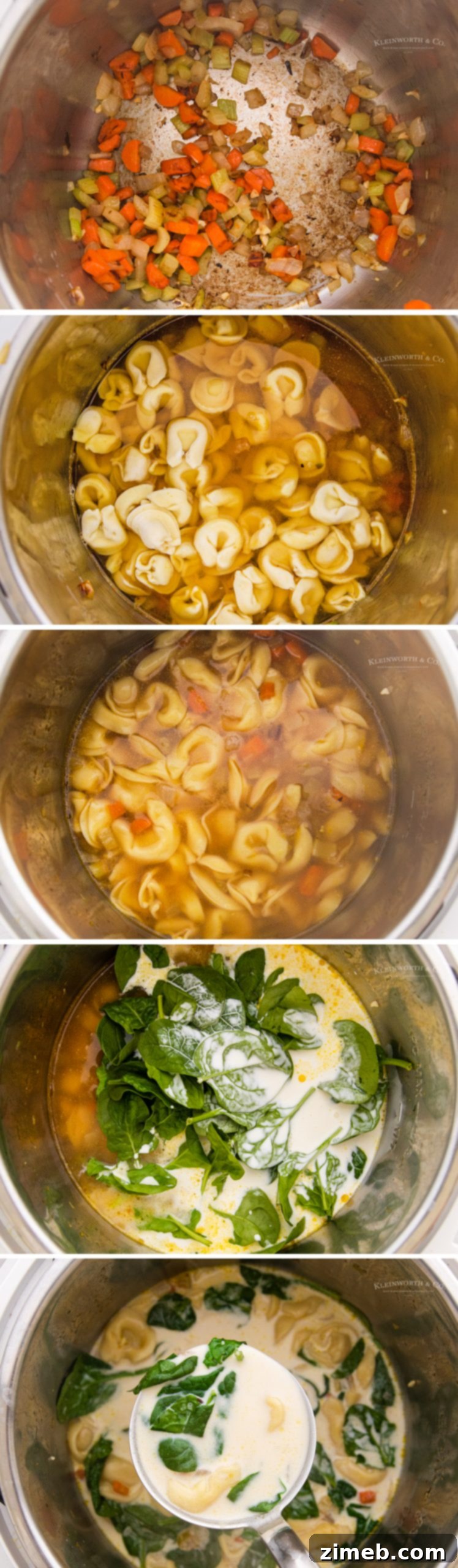 Hearty Instant Pot Spinach Tortellini Delight 8 Step-by-step image of making Instant Pot Spinach Tortellini Soup