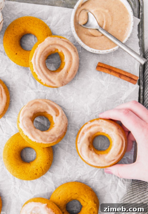Maple Cream Cheese Frosted Baked Pumpkin Donuts 3 recipe for Baked Pumpkin Donuts with Maple Cream Cheese Icing
