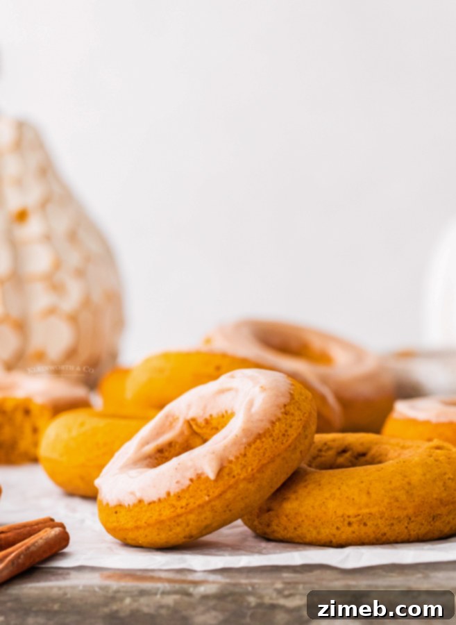 Maple Cream Cheese Frosted Baked Pumpkin Donuts 4 maple icing on donuts