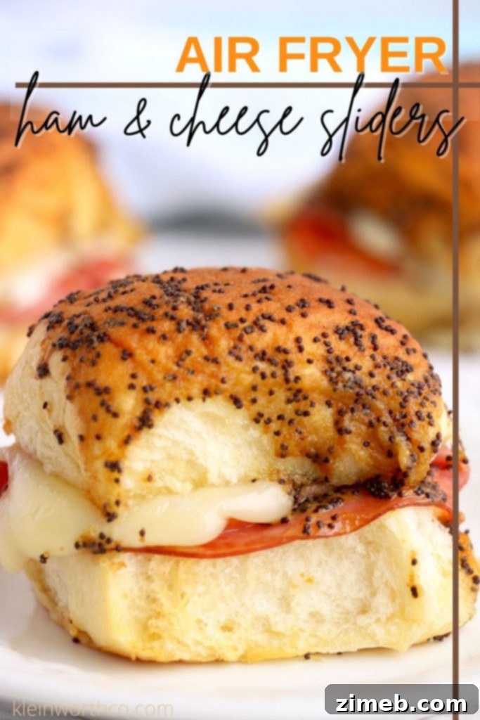 Gooey Air Fryer Ham and Cheese Sliders 2 Air Fryer Ham and Cheese Sliders