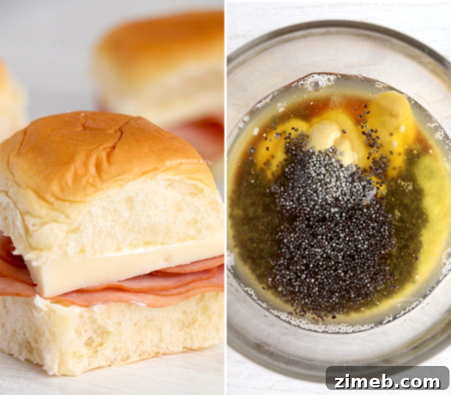 Gooey Air Fryer Ham and Cheese Sliders 7 how to make Air Fryer Poppy Seed Sliders