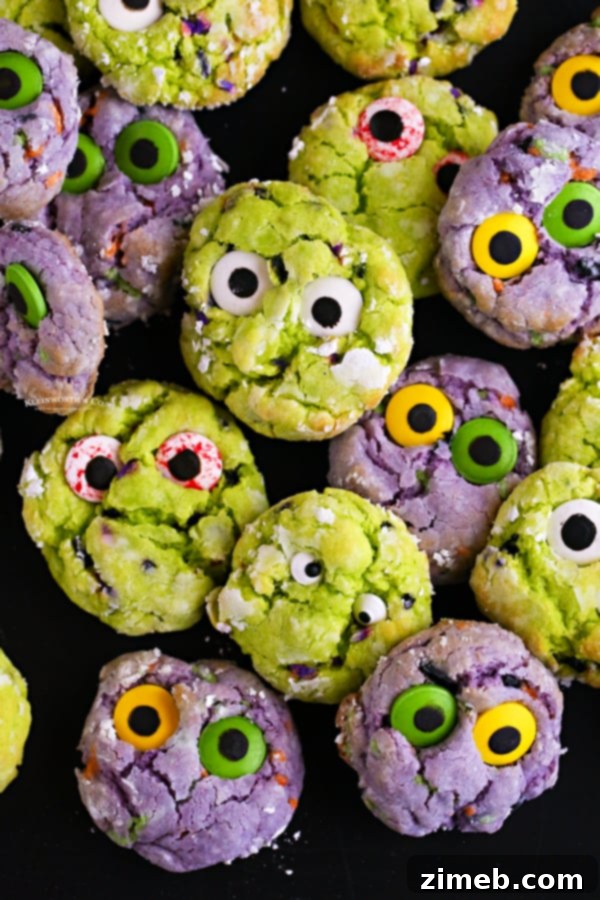 Undead Delights 10 Recipe for Zombie Cookies with bloodshot eyes.