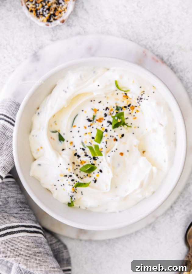 Party Dip Recipe - A festive bowl of Everything Bagel Dip ready for a celebration.