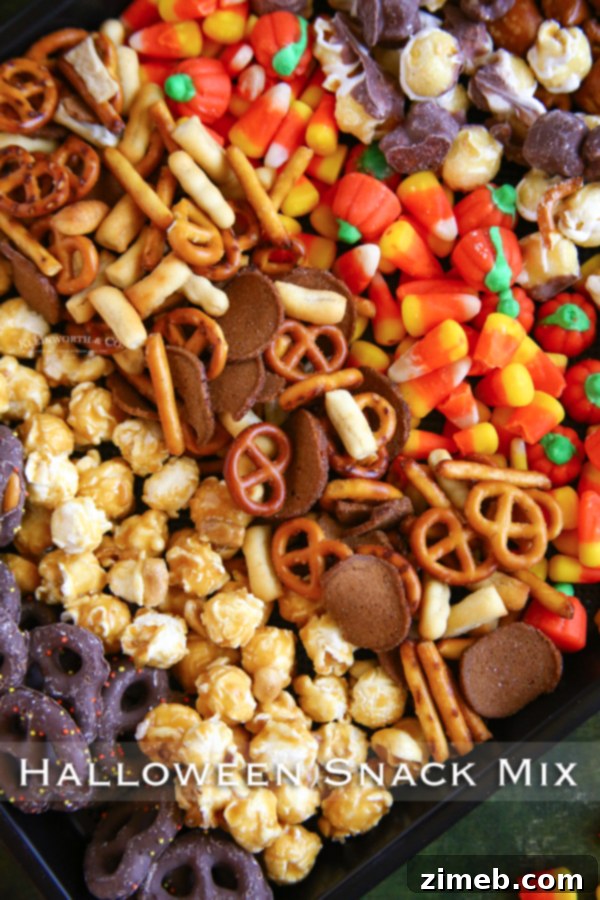 Monster Munch Mix 24 Halloween Snack Mix - A close-up of the delicious ingredients.