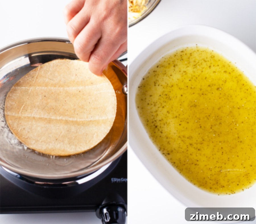 Warming tortillas for perfect enchilada rolling