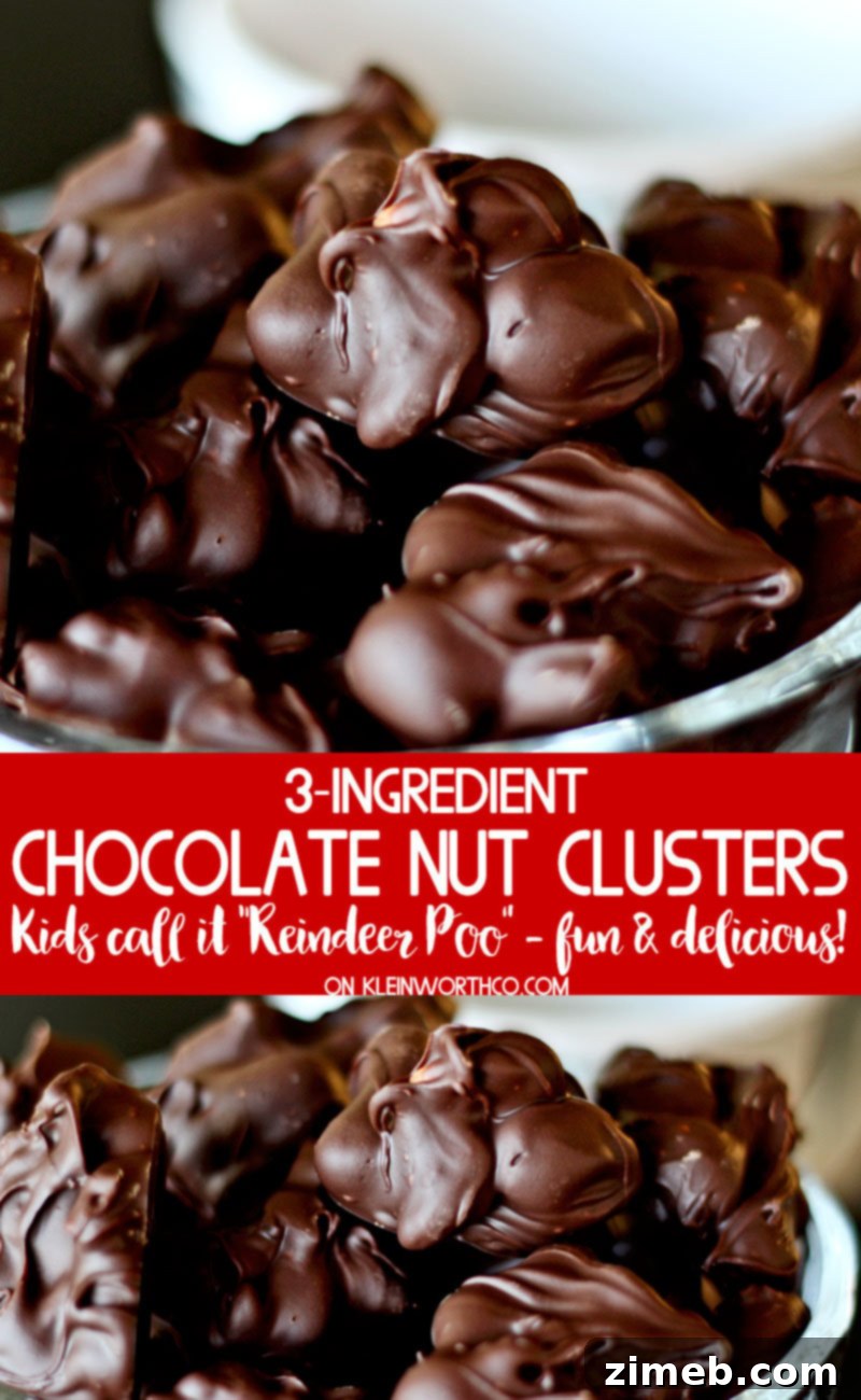 Chocolate Nut Clusters (or Reindeer Poo) recipe card preview