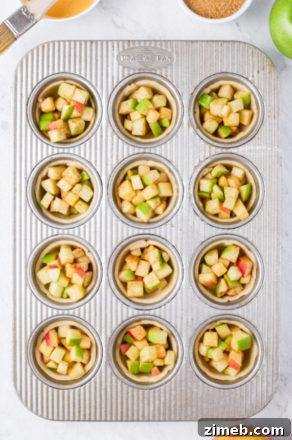 filling the mini pies