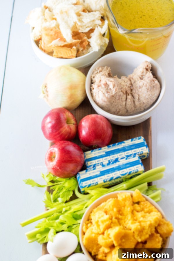 Spiced Apple Stuffing 5 ingredients for Apple Stuffing with Sausage