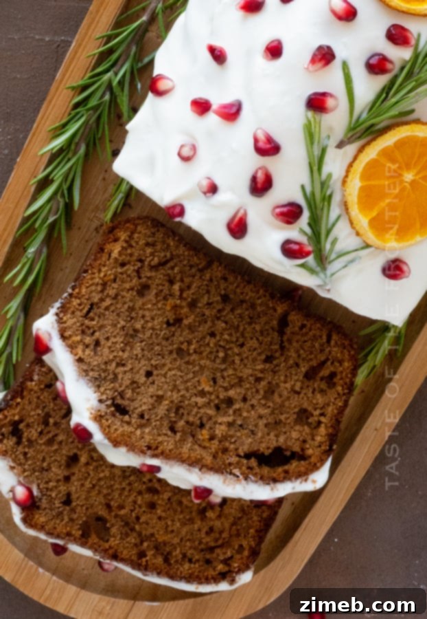 Spiced Ginger Delight 16 Close-up of moist, perfectly sliced Gingerbread Loaf Cake, showing its delightful texture and ready to be served.