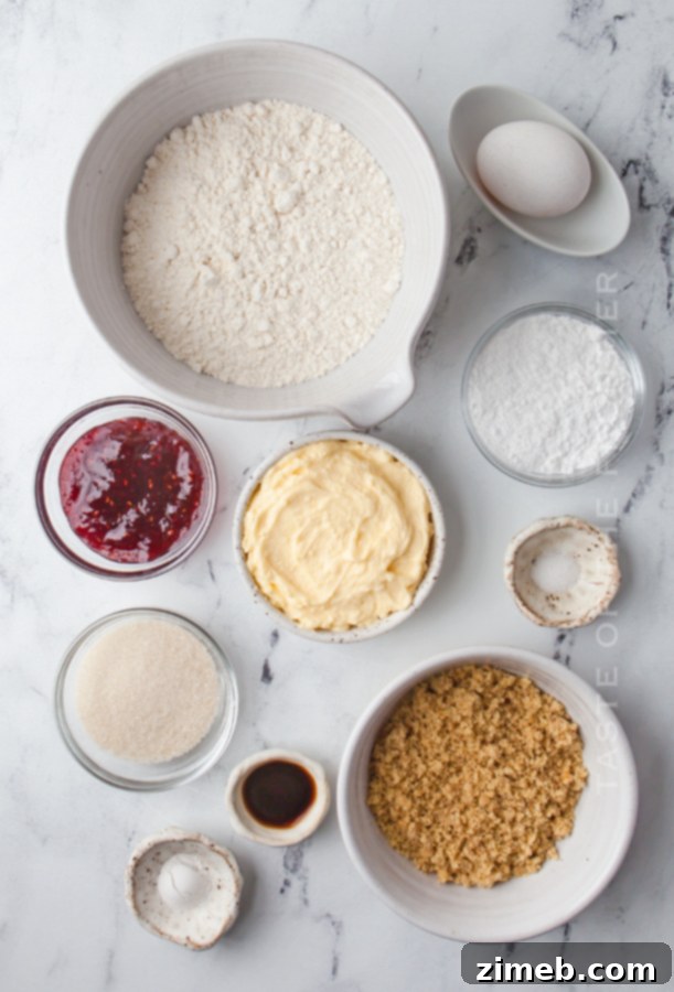 ingredients for Thumbprint Cookies