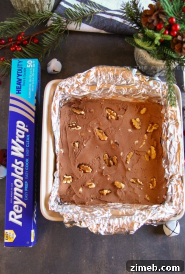 Decadent No-Bake Fudge in Minutes 2 fudge spread in the dish