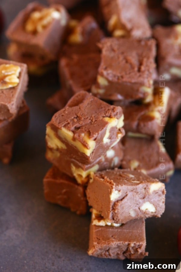 Decadent No-Bake Fudge in Minutes 12 chocolate fudge with walnuts