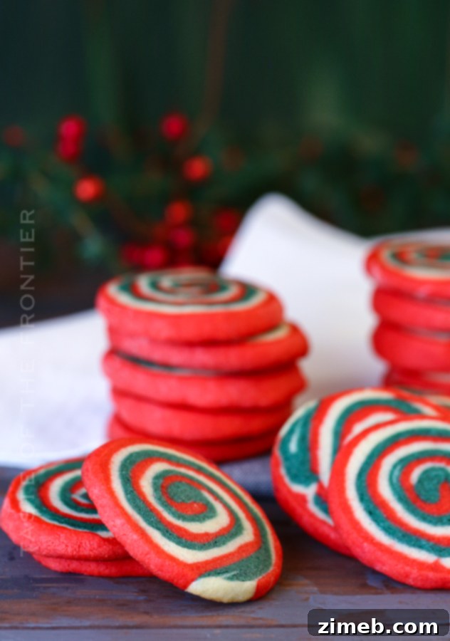 How to make Christmas Pinwheel Cookies showing the rolled dough