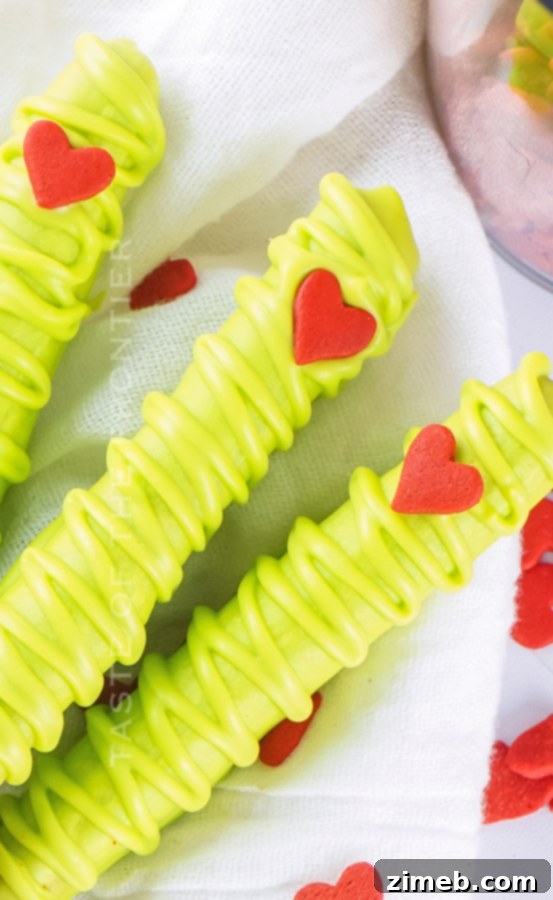 Grinch's Heart-Melting Pretzel Delights 4 Selecting the best chocolate pretzel sticks for holiday snacks