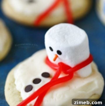 Festive Peppermint Twists 15 How to make Melting Snowman Frosted Cookies