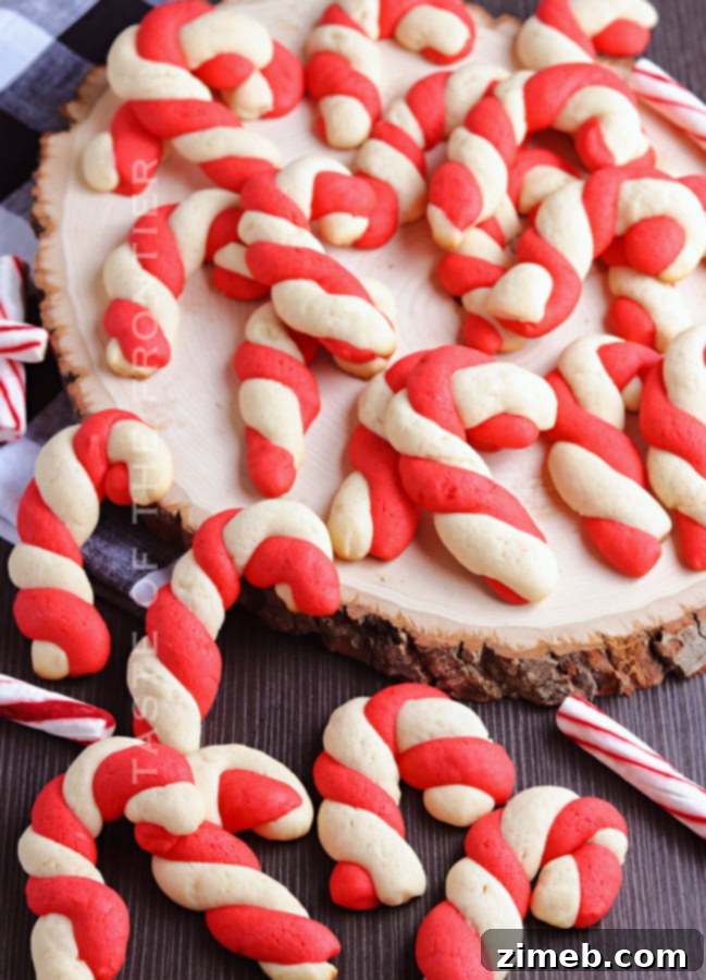 Festive Peppermint Twists 20 Sugar Cookies Shaped like Candy Canes