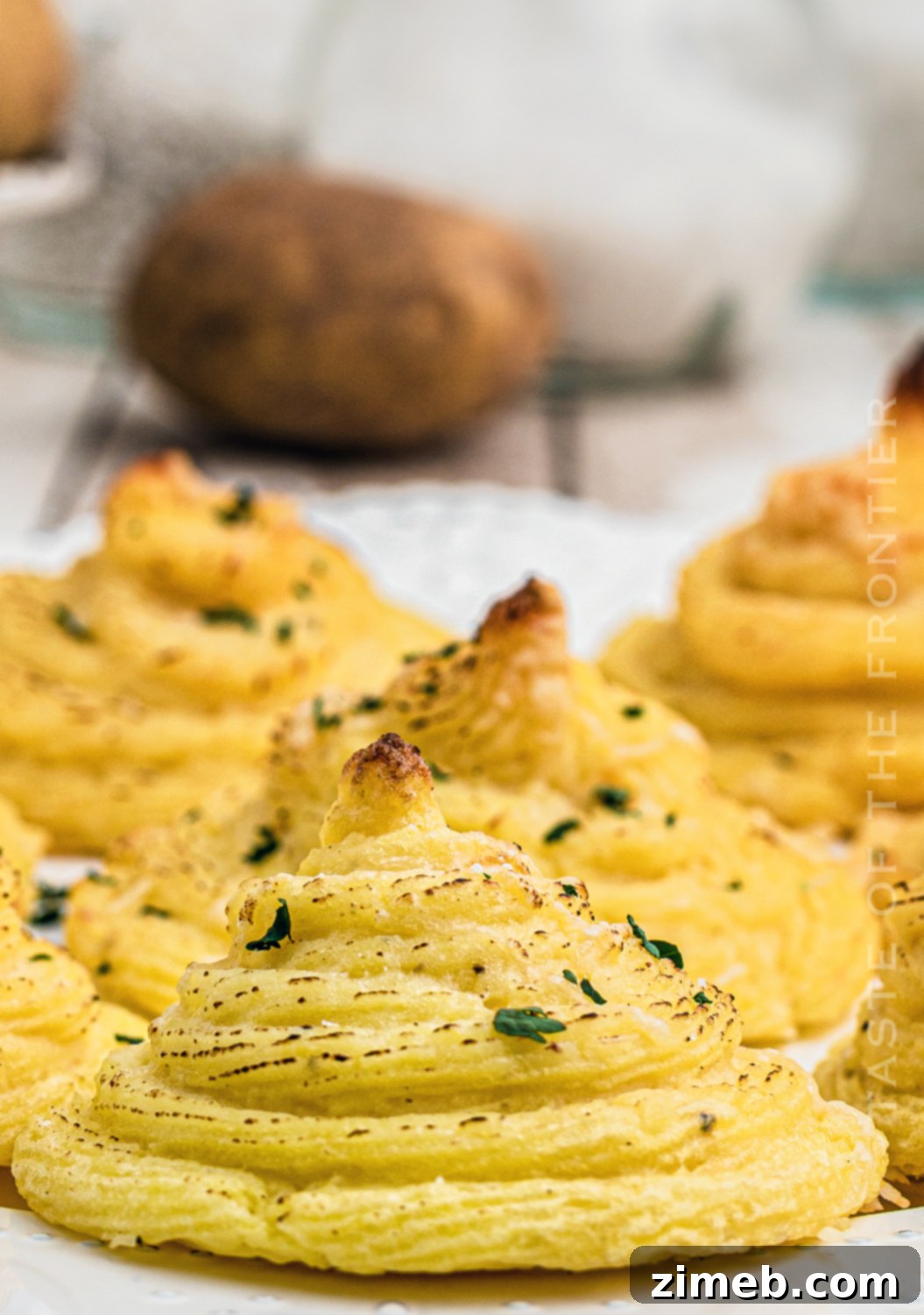 Golden Potato Rosettes 20 baked piped potatoes