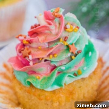 Perfectly frosted homemade Christmas Cupcakes